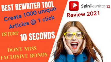 ⚠️CUSTOM BONUSES⚠️spin rewriter 12 review 2021|60% discount included| best rewriter tool