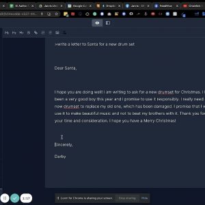 Christmas Letter to Santa using Jarvis (AI)